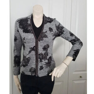 Moiselle Wool blend grey  floral cardigan SIZE 2